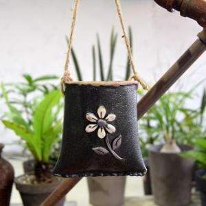 도기 다육이 화분-포켓 걸이 1호 10x13cm(랜덤컬러)