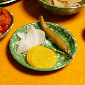 레트로 캠핑 접시 떡볶이 그릇 3칸원접시 1P