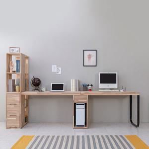 자연둥이 아카시아 2500철다리본체통 2인책상책장세트