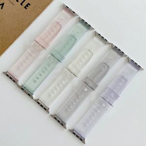 애플워치5 44mm 호환 컬러 체인지 투명 스트랩 밴드 시계줄