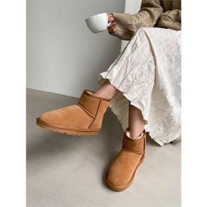 [BELLA.DOI] 소가죽 리얼레더 양털 숏 앵클 어그부츠