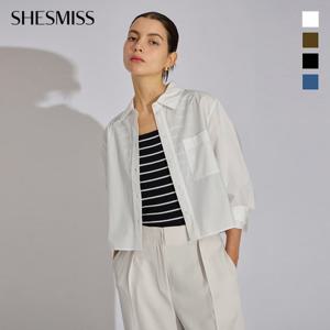 [쉬즈미스] 코튼 베이직 크롭 셔츠_SWWSTO32060