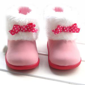 [조이멀티]쁘띠 핑크 도트 리본 아동 털부츠(130-150)700140