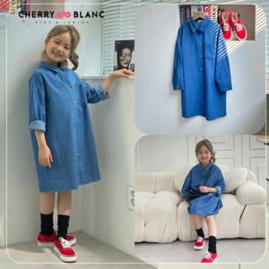 [체리블랑]체리블랑 셔츠데님원피스 여아,키즈,주니어