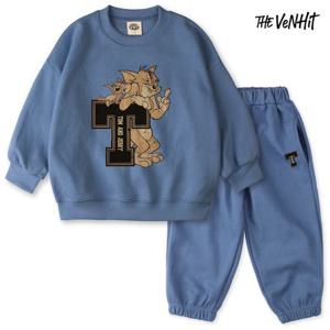 [벤힛키즈]키즈~주니어 톰과제리 오버핏 특양면 맨투맨/밴딩 트레이닝 바지 상하의 세트 WBTJOM1011B