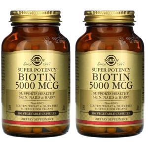 해외배송 Solgar 솔가 비오틴 5000mcg 100베지캡슐 2개 Biotin
