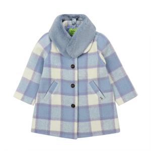 [티파니(정상)]T35KSC020-블루 체크 코트