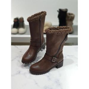 한슈 세이브존03 퍼니 버클 양털 안감 롱부츠 5cm HS279026vn