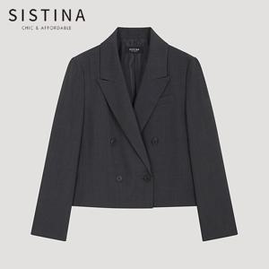 [SISTINA] 인기 더블 버튼 크롭 셋업 자켓_AWSJKO21030_DG