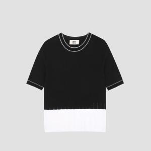 [UNIT]코튼 블렌드 크루넥 컬러링 니트 [UFJKCN215N-BLACK]