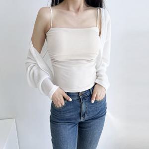 [리빌모아]여자 캡내장 셔링 크롭 끈 나시티 DJW-TS5-SGSST600-