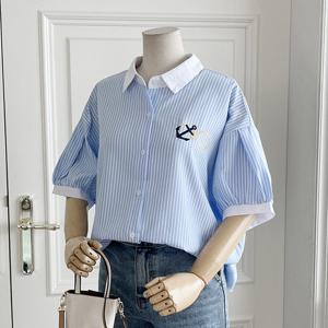 샵앤) 썸머스트라이프 여성 카라 반팔남방 DGB-WNB-3496-블루