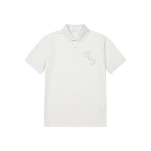 [페라로밀라노] (정가179000) 린넨 혼방 이탈리안 아트웍 카라 반팔 티셔츠 아이보리 (A0C120261)