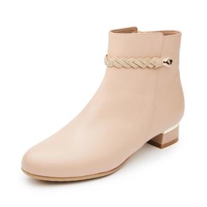 [금강제화(여성)]여성 르느와르 라운드 토 핫픽스 앵클 부츠 RENBOC2038K8 베이지