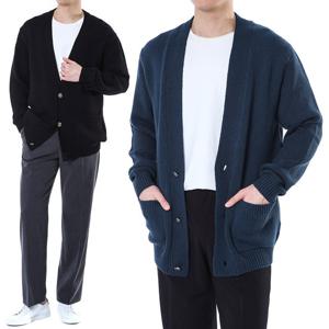 발망 로고자수 실버버튼 울 V넥 가디건/BH1KM000KC88