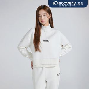 여성 크롭 반집업 맨투맨 (IVORY)