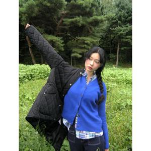 [빈폴레이디스] [택가 359,000원] 울 혼방 V넥 카디건 블루