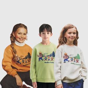 [차일디] 아웃도어프로덕츠키즈 (OD244IMM15) 베어 그래픽 기모 맨투맨 택1