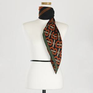 샵앤) B패턴 여성 미니 정사각 스카프 DRN-WSC-0776-카키