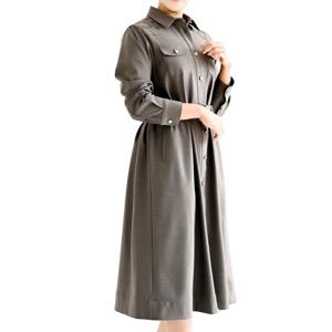 [비꼴리끄(여성)]울 자수 벨티드 셔츠 원피스 B244WO2070