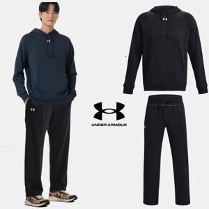 [언더아머(백)]남성 로고 기모 플리스 후드티 일자핏 팬츠 트레이닝복 세트 9757-9770-001