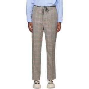 25 FW 마르니 남성 그레이 체크 슬랙스 241379M191009