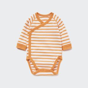 유니클로 재팬 바디 슈트(줄 무늬긴소매앞 열림)