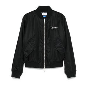 오프화이트 봄버 자켓 OMEH05EC99FAB001 1001 BLACK WHITE