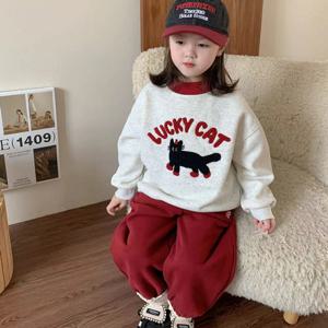 [엠케이] 럭키캣츠 아동 양털기모 상하복세트 205549