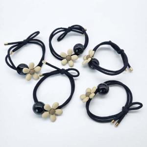 예쁜 머리끈 꽃잎 머리고무줄 블랙