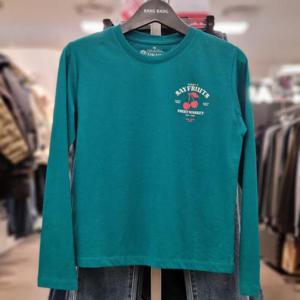 뱅뱅 HC21 봄여성체리프린트라운드긴팔티셔츠 NTL225