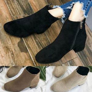 여자 신발 연말모임 겨울 스웨이드 리턴 옆지퍼 워커