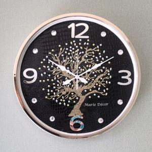 행운나무 벽시계(대) 골드블랙