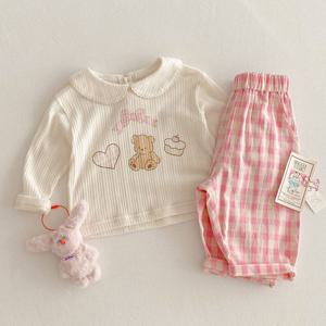 [엠케이] 프리티베어 여아동 티셔츠 밴딩바지 상하세트 205568