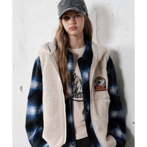 [지프] 남여공용) 우븐 후드 배색 뽀글이 베스트 조끼 JP4JPU660