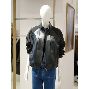 [에꼴드파리] 우븐 배색 집업 가죽점퍼 84ZEB52LUDM84Z