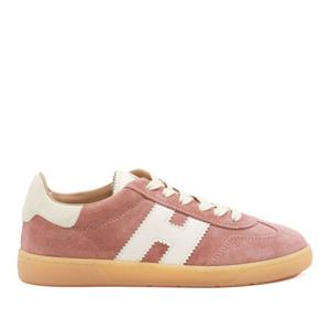 호간 핑크 스웨이드 가죽 레이스업 스니커즈 HXW6470FB60PJQ 0U