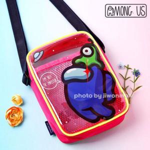 크로스백 어몽어스 투명형광 사각 핑크