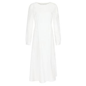 샵앤) 여성 데이트록 셔링 뒷리본 편안한 면 롱 원피스 NARU-WDR-20353-아이보리