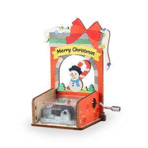 DIY 나무 입체 조립 퍼즐 수동 오르골 크리스마스 벽난로 YM862-45
