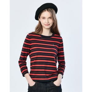 헤지스 여성 25SS 멀티 스트라이프 린넨 혼방 칠부 풀오버 네이비 HSSW5B201N2