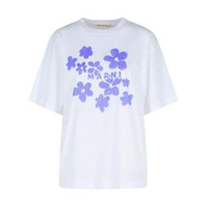 마르니 반팔 티셔츠 THJET49P09USCX40D2W01 LILY WHITE DOM