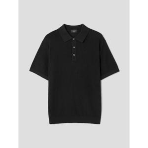 [갤럭시 라이프스타일] 코튼 혼방 반팔 폴로넥 스웨터  블랙 (GC5351E015)