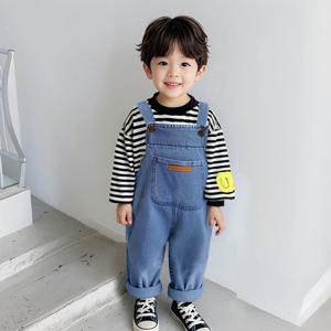 [엠케이] 롤업포켓 아동 데님 멜빵팬츠 205632