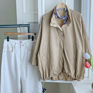 샵앤) 여성 하이넥 루즈핏 간절기 7부소매 데일리 집업 점퍼 DGB-WJP-4343-베이지