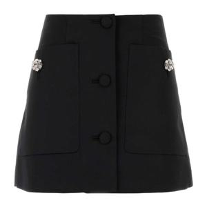 프라다 블랙 울 미니 스커트 P138XGSOOO477 F0002