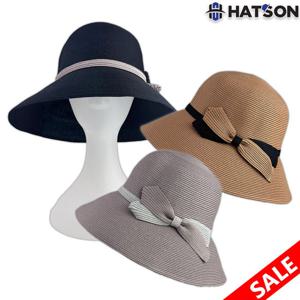 [햇츠온]여성 여름모자 넓은챙 플로피햇 H31-308 리본 포인트