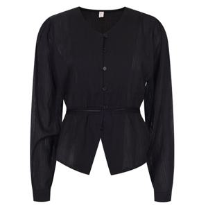 샵앤) 여성 레이스 V넥 단추오픈 하객룩 시스루 블라우스 RJ-WBL-20559-블랙