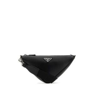 PRADA 블랙 가죽 트라이앵글 크로스바디 백 2VH155VOLO2DDJ F0002