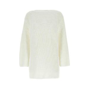 SALVATORE FERRAGAMO 화이트 코튼 오버사이즈 스웨터 111714761083 BIANCO